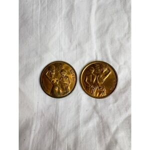 Vintage Comic Coin Heads Tails Novelty Token Fun Collectible